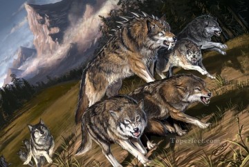  wolf Ölgemälde - Wolf 8